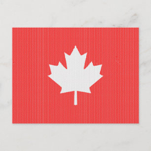 Knit Style Maple Leaf Knitting Motif Briefkaart