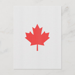 Knit Style Maple Leaf Knitting Motif Briefkaart