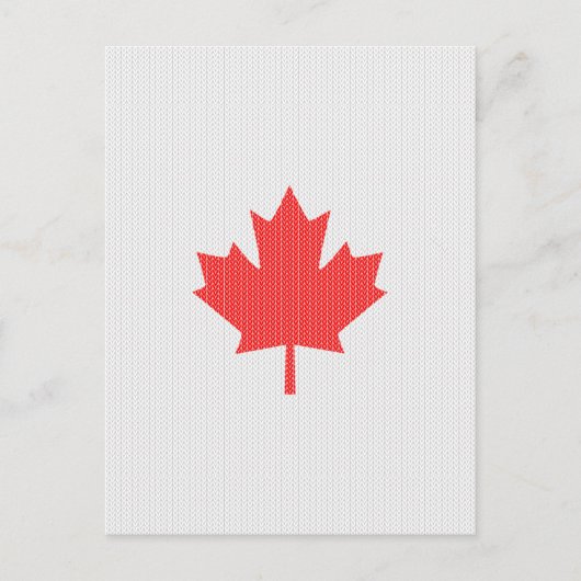 Knit Style Maple Leaf Knitting Motif Briefkaart (Voorkant)