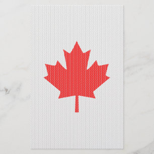 Knit Style Maple Leaf Knitting Motif Briefpapier
