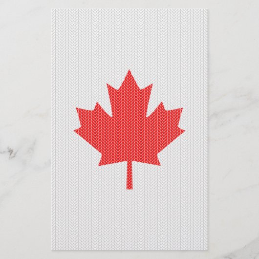 Knit Style Maple Leaf Knitting Motif Briefpapier (Voorkant)