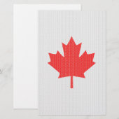 Knit Style Maple Leaf Knitting Motif Briefpapier (Voorkant / Achterkant)