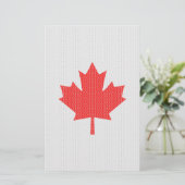 Knit Style Maple Leaf Knitting Motif Briefpapier (Staand voorkant)