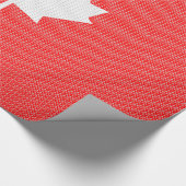 Knit Style Maple Leaf Knitting Motif Cadeaupapier (Hoek)