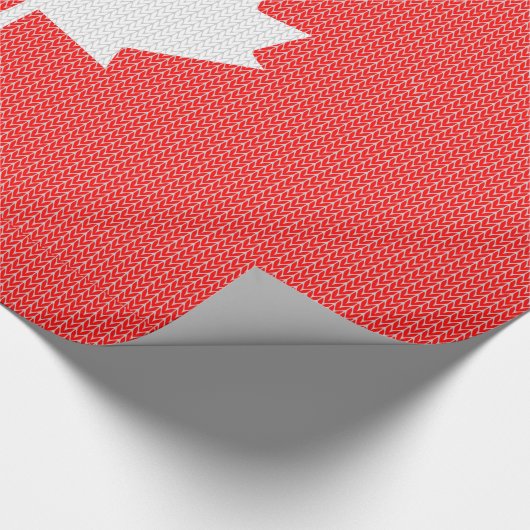 Knit Style Maple Leaf Knitting Motif Cadeaupapier (Hoek)