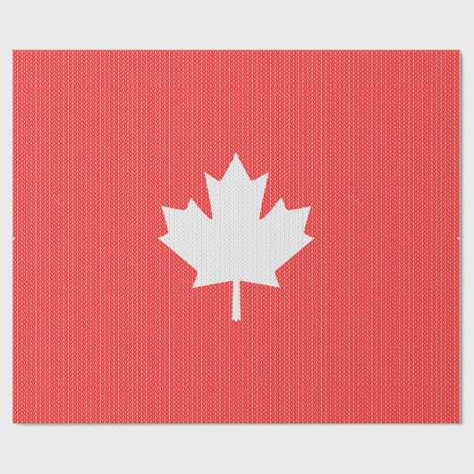 Knit Style Maple Leaf Knitting Motif Cadeaupapier (Vlak)