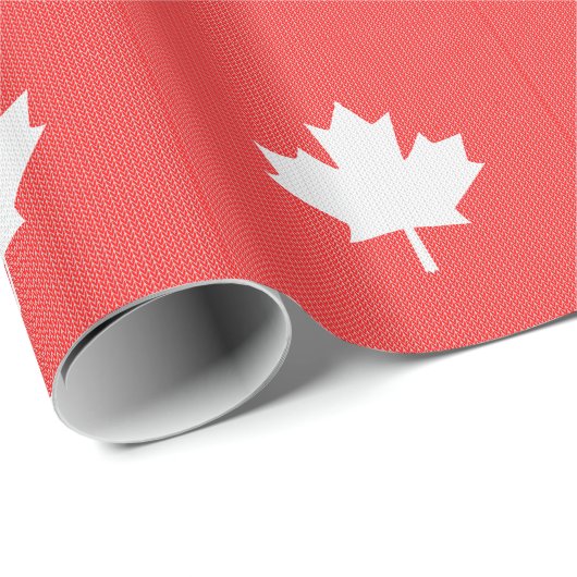 Knit Style Maple Leaf Knitting Motif Cadeaupapier (Rol Hoek)