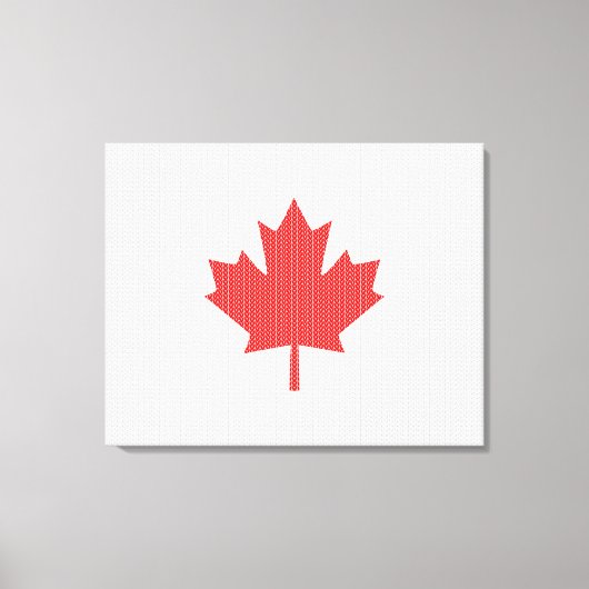 Knit Style Maple Leaf Knitting Motif Canvas Afdruk (Voorkant)