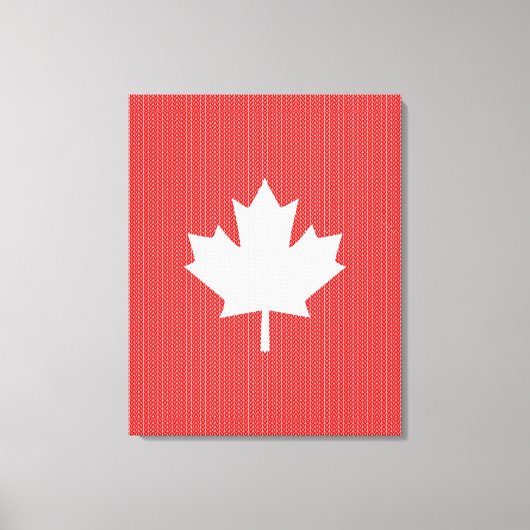 Knit Style Maple Leaf Knitting Motif Canvas Afdruk (Voorkant)