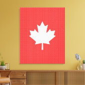 Knit Style Maple Leaf Knitting Motif Canvas Afdruk (Insitu (Woonkamer))