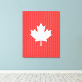 Knit Style Maple Leaf Knitting Motif Canvas Afdruk (Insitu (Houten vloer))