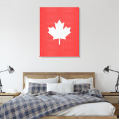Knit Style Maple Leaf Knitting Motif Canvas Afdruk (Insitu (Slaapkamer))