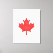 Knit Style Maple Leaf Knitting Motif Canvas Afdruk (Voorkant)
