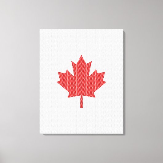 Knit Style Maple Leaf Knitting Motif Canvas Afdruk (Voorkant)