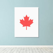 Knit Style Maple Leaf Knitting Motif Canvas Afdruk (Insitu (Houten vloer))