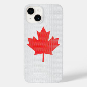Knit Style Maple Leaf Knitting Motif Case-Mate iPhone 14 Hoesje