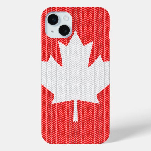 Knit Style Maple Leaf Knitting Motif Case-Mate iPhone Case (Achterkant)