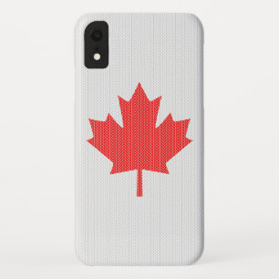 Knit Style Maple Leaf Knitting Motif iPhone XR Hoesje