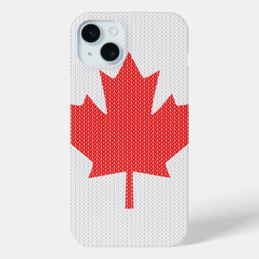 Knit Style Maple Leaf Knitting Motif Case-Mate iPhone Case (Achterkant)