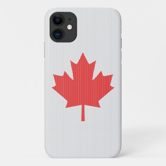 Knit Style Maple Leaf Knitting Motif Case-Mate iPhone Case (Achterkant)