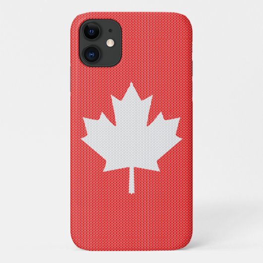 Knit Style Maple Leaf Knitting Motif Case-Mate iPhone Case (Achterkant)
