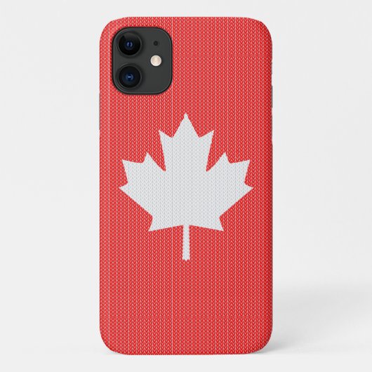 Knit Style Maple Leaf Knitting Motif Case-Mate iPhone Case (Achterkant)
