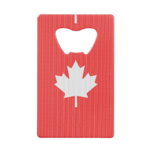 Knit Style Maple Leaf Knitting Motif Creditkaart Flessenopener