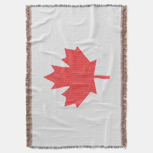 Knit Style Maple Leaf Knitting Motif Deken (Voorkant Verticaal)
