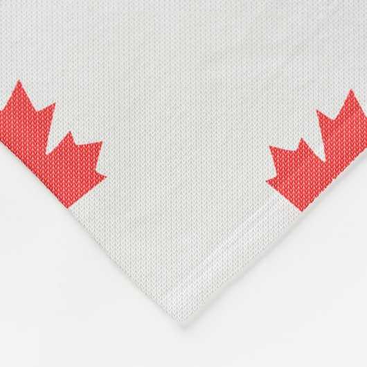 Knit Style Maple Leaf Knitting Motif Fleece Deken (Hoek)