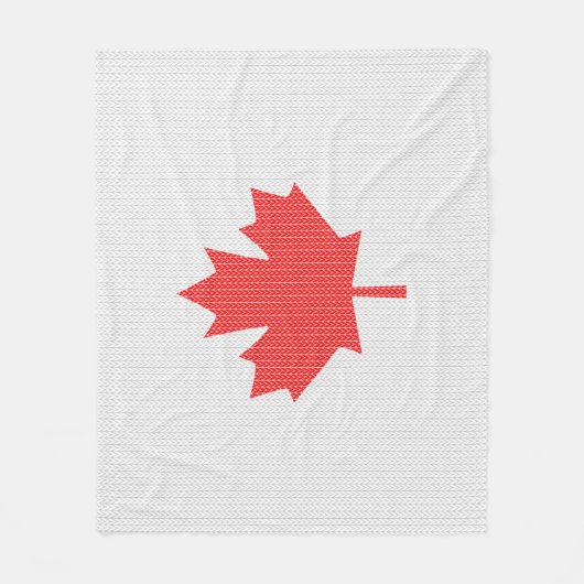 Knit Style Maple Leaf Knitting Motif Fleece Deken (Voorkant)