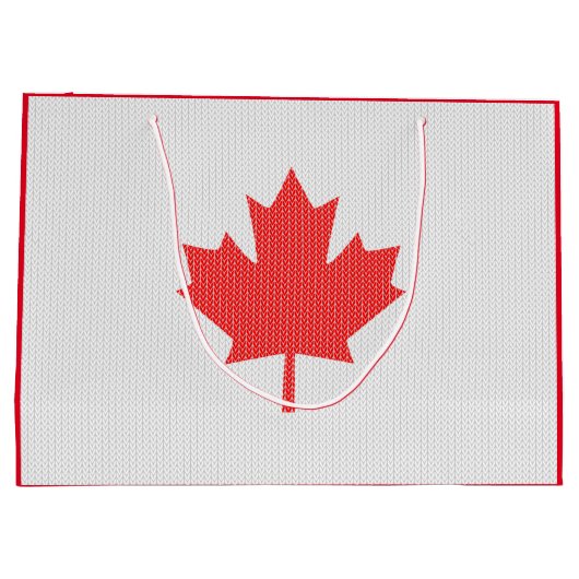 Knit Style Maple Leaf Knitting Motif Groot Cadeauzakje (Achterkant)
