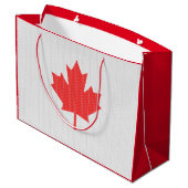 Knit Style Maple Leaf Knitting Motif Groot Cadeauzakje (Achterkant Gekanteld)