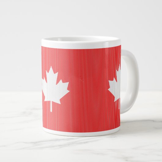 Knit Style Maple Leaf Knitting Motif Grote Koffiekop (Voorkant rechts)