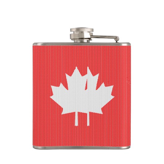 Knit Style Maple Leaf Knitting Motif Heupfles (Achterkant)