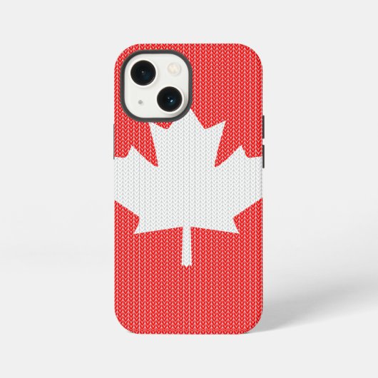 Knit Style Maple Leaf Knitting Motif iPhone Hoesje (Achterkant)