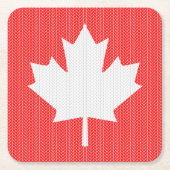 Knit Style Maple Leaf Knitting Motif Kartonnen Onderzetters (Voorkant)