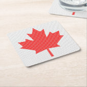 Knit Style Maple Leaf Knitting Motif Kartonnen Onderzetters (Schuin)