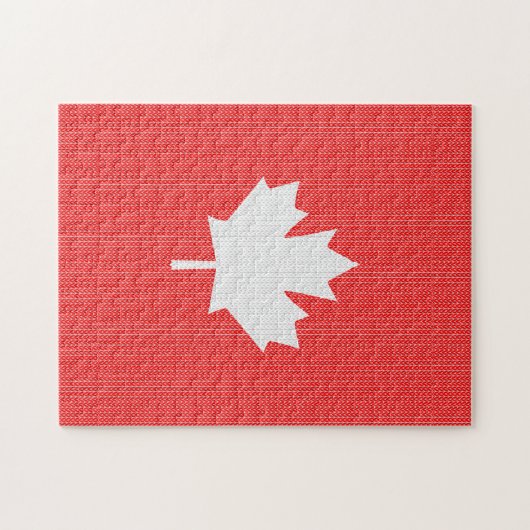 Knit Style Maple Leaf Knitting Motif Legpuzzel (Horizontaal)