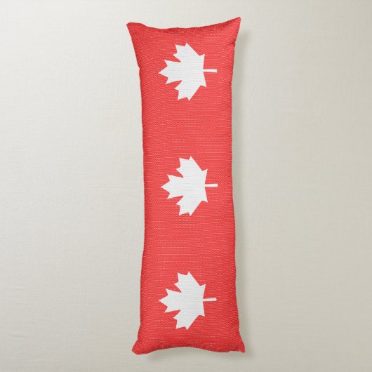 Knit Style Maple Leaf Knitting Motif Lichaamskussen (Achterkant (Verticaal))