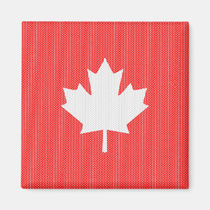 Knit Style Maple Leaf Knitting Motif Magneet