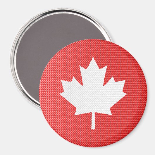 Knit Style Maple Leaf Knitting Motif Magneet (Voorkant / Achterkant)