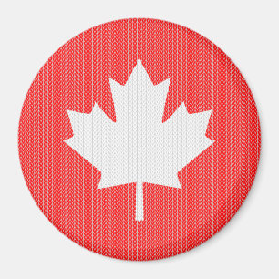 Knit Style Maple Leaf Knitting Motif Magneet