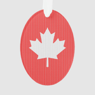 Knit Style Maple Leaf Knitting Motif Ornament