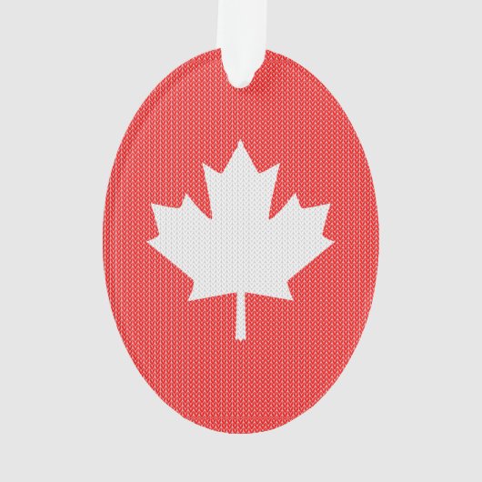 Knit Style Maple Leaf Knitting Motif Ornament (achterkant)