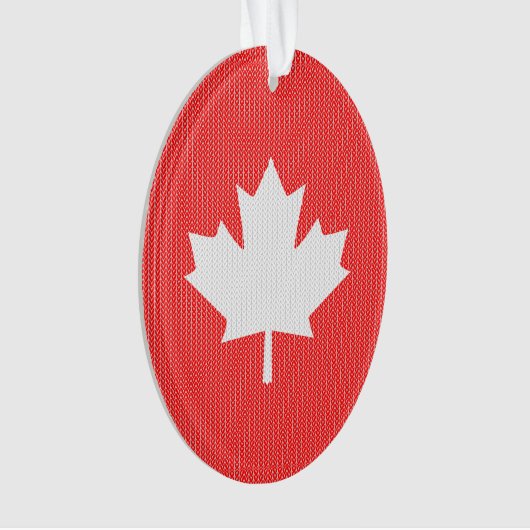 Knit Style Maple Leaf Knitting Motif Ornament (voorkant)