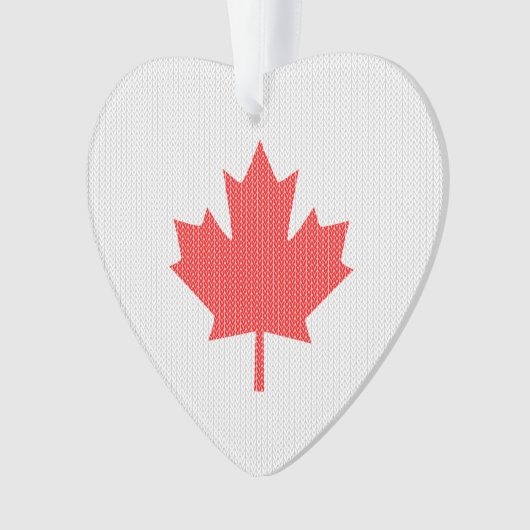 Knit Style Maple Leaf Knitting Motif Ornament (voorkant)