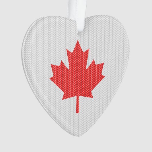 Knit Style Maple Leaf Knitting Motif Ornament (voorkant)