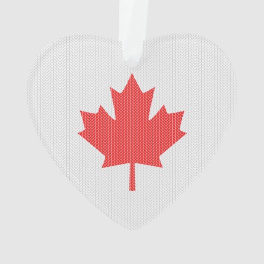 Knit Style Maple Leaf Knitting Motif Ornament (achterkant)