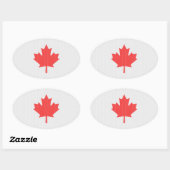 Knit Style Maple Leaf Knitting Motif Ovale Sticker (Vel)