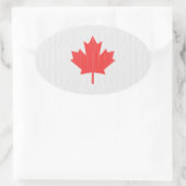 Knit Style Maple Leaf Knitting Motif Ovale Sticker (Tas)